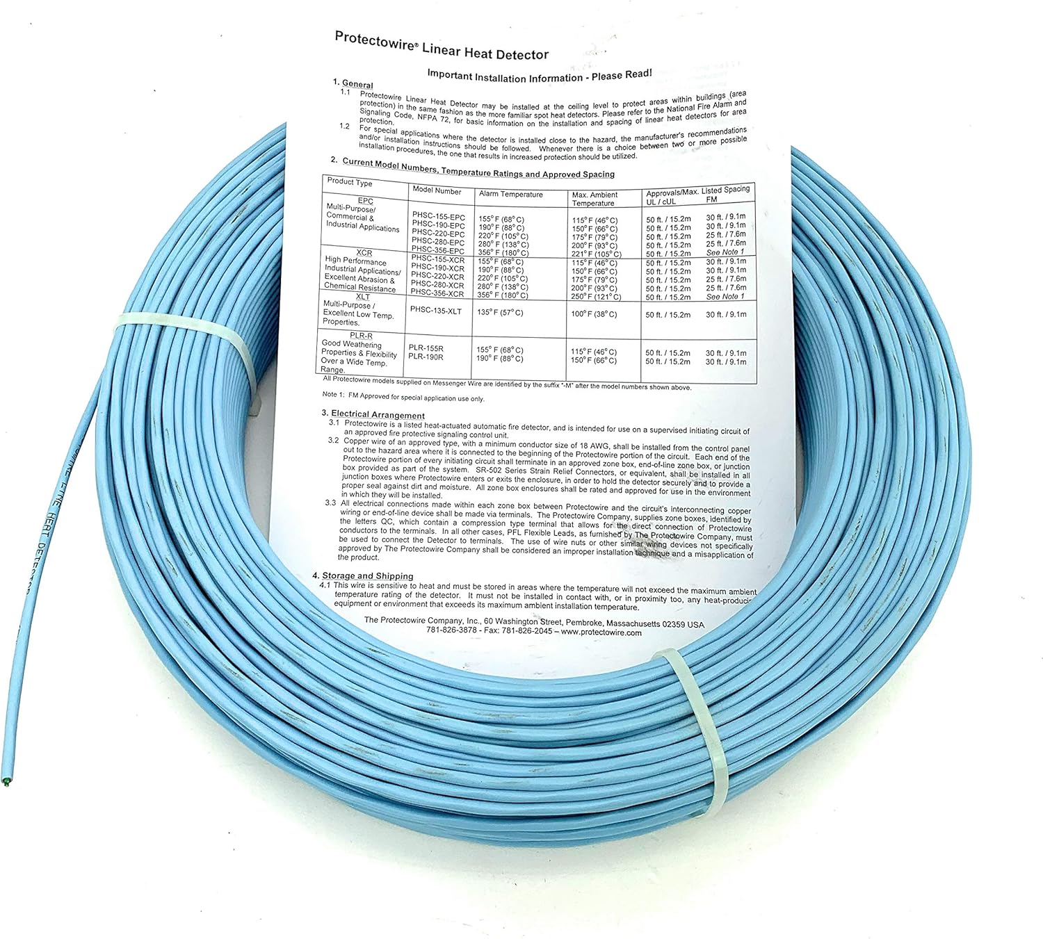 دتکتور حرارتی خطی Protectowire مدل PHSC-356-EPC